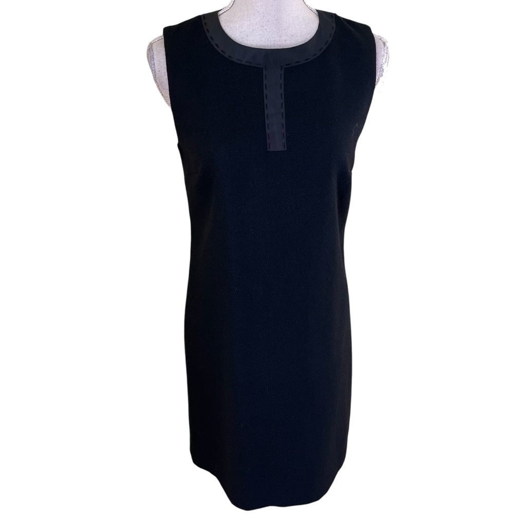 Saks 5th Avenue Signature Black Wool Blend Sleeveless Sheath Dress 8?